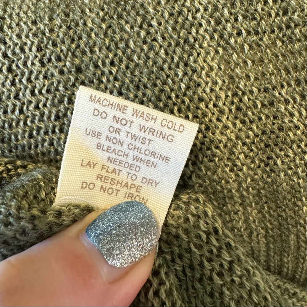 Altar'd State Sage Green Knit Cardigan with Fringe and Pockets - S - Picture 14 of 14